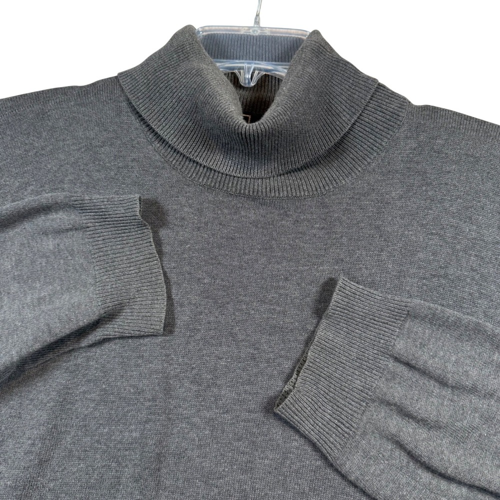 Vintage Polo Ralph Lauren Turtleneck Sweater Mens Large Gray Pima Cotton Knit